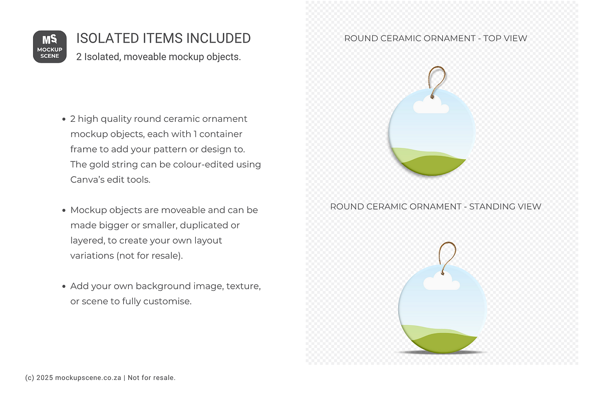 Round Ornament Canva Smart Mockup, a Mockup by Mockup Scene (Photo 3 of 11)