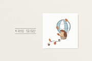 Hedgehog and air balloon, a Pattern Graphic by Olena Kuznietsova (Thumbnail 3 of 10)