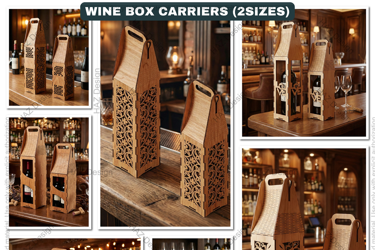 Wooden Wine Box Laser Cut Templates, a Graphic by AtacanDigital (Photo 1 of 8)