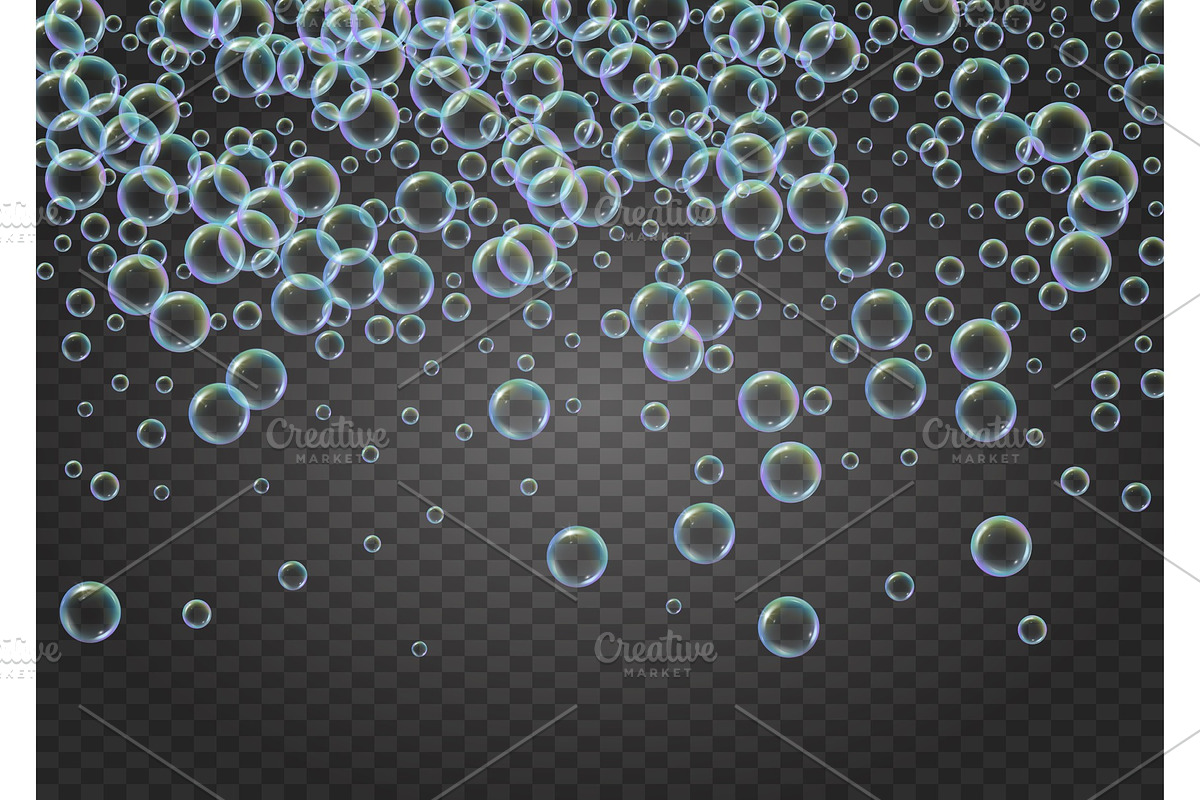 Shampoo bubbles on gradient, an Illustration by Holo Art