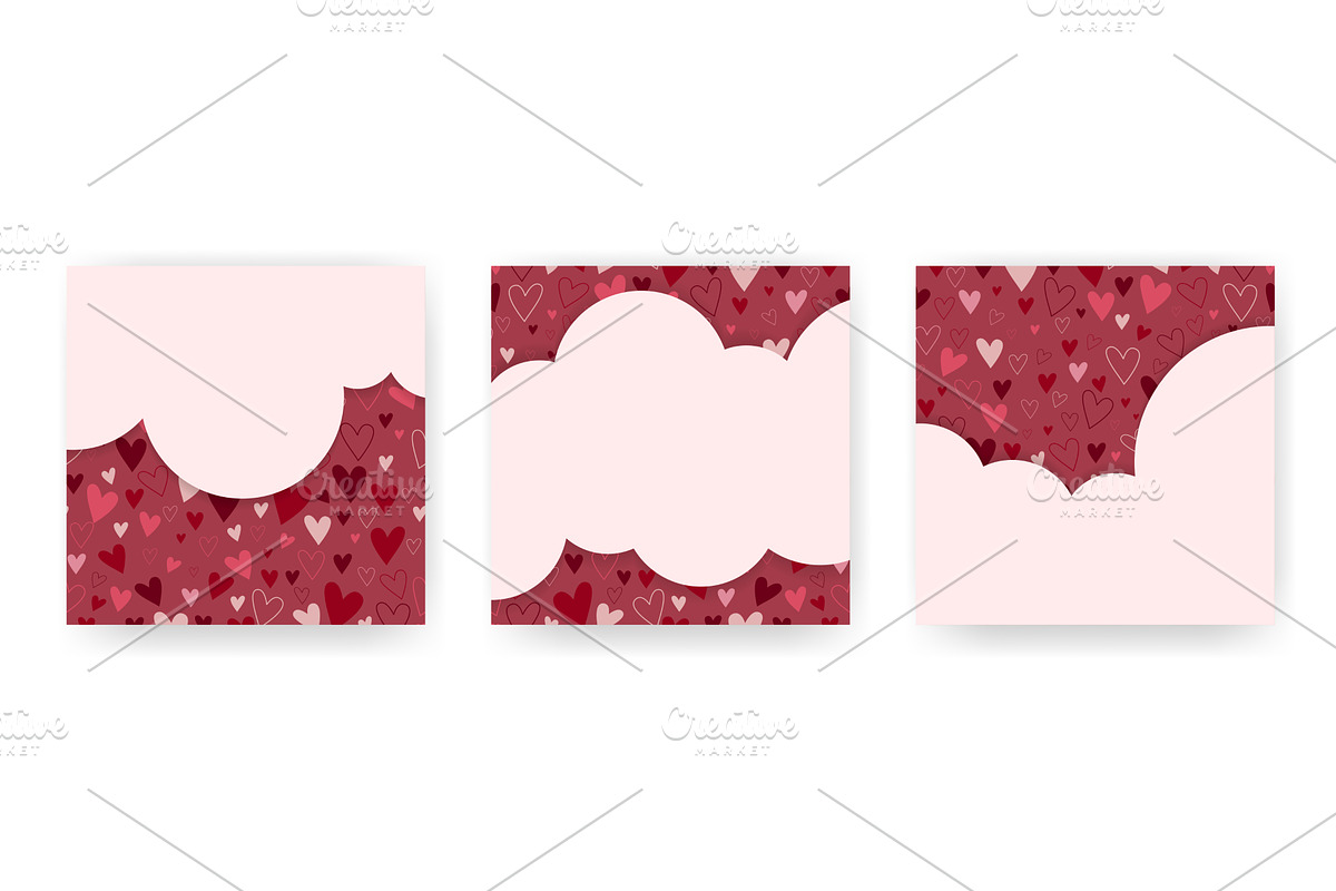 Set of square templates for, an Object Illustration by Tati_Kli