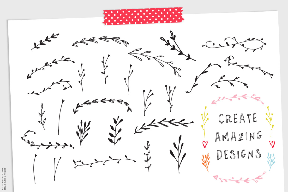 Outline Font - Artsy and Raw, a Handwritten Font by pixelcolours (Photo 9 of 11)