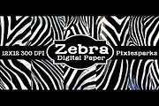 Zebra Digital Paper - Volume 1, a Pattern Graphic by PixieSparks (Thumbnail 1 of 3)