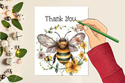 Watercolor Bee Png Clipart, an Illustration by Creative Art (Thumbnail 4 of 8)