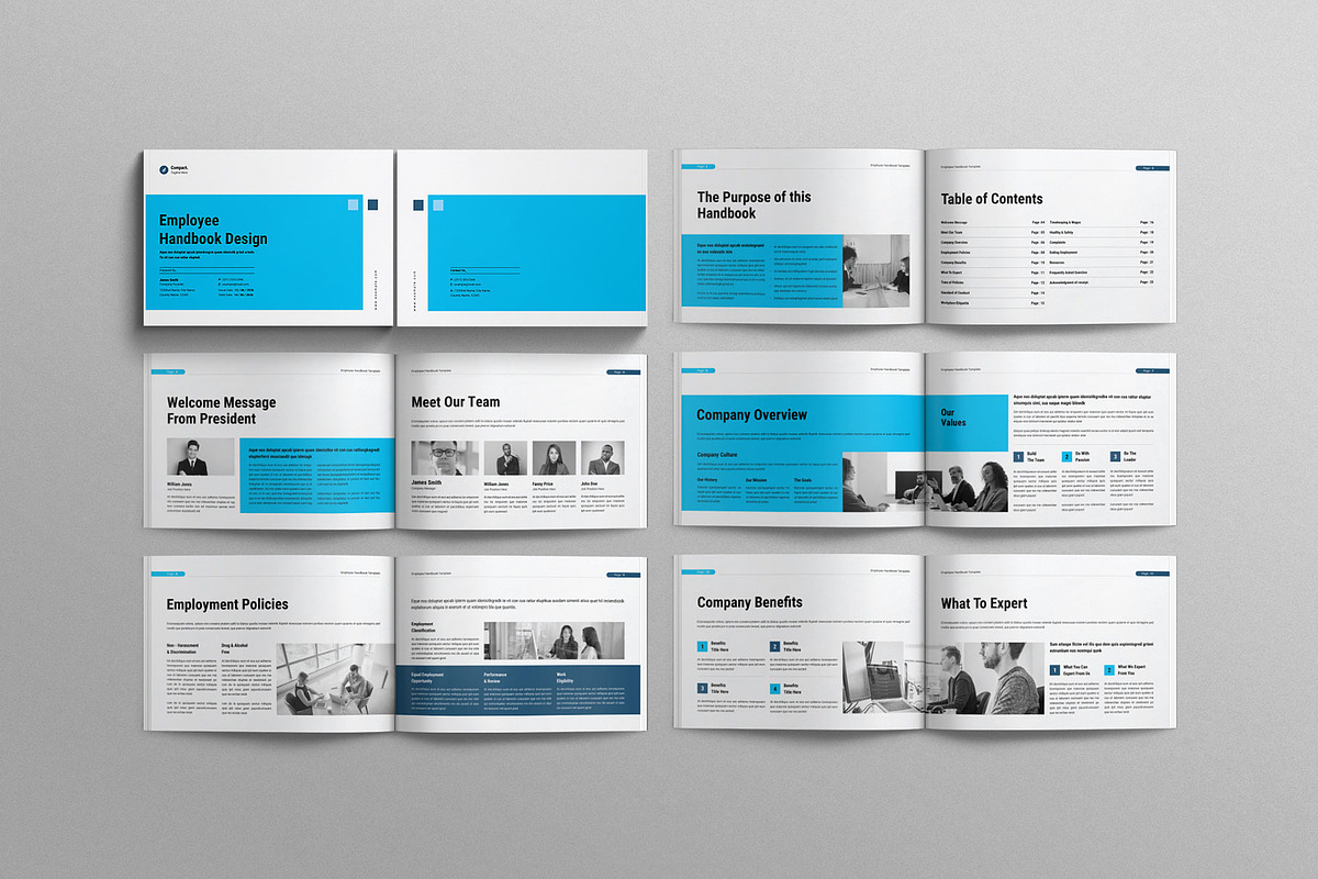 Employee Handbook Template Landscape, a Brochure Template by Work-Envance (Photo 9 of 10)