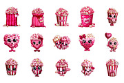 Valentines Popcorn Clipart, an Illustration by DreamArtGraphic (Thumbnail 2 of 4)