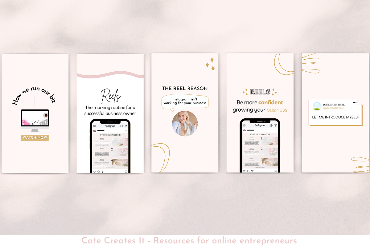 Instagram Reels Templates Canva, a Social Media Template by Cate Creates