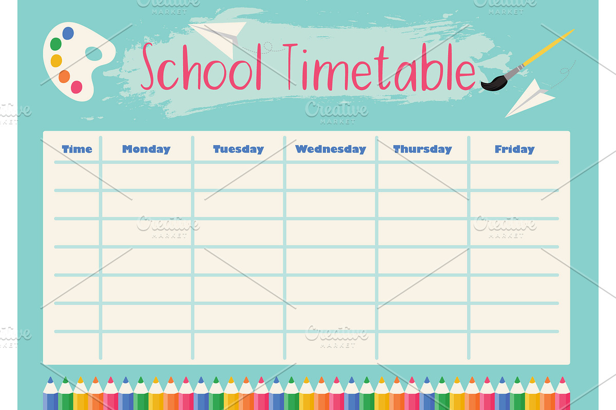 School Timetable for Art Lovers, a Print Template by Soulprint Mercury (Photo 1 of 2)