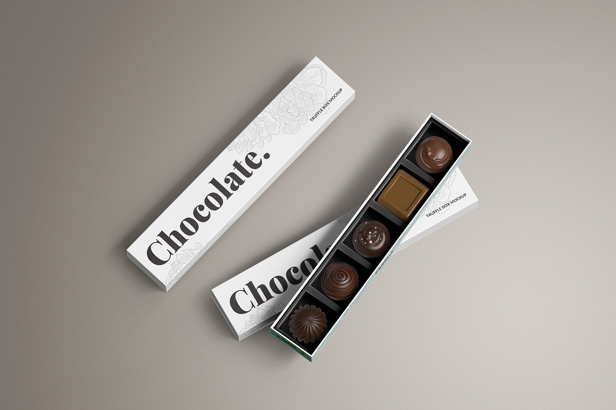 Long Rectangle Chocolate Box Mockup, a Packaging Mockup by Sheikhadesign (Photo 9 of 12)