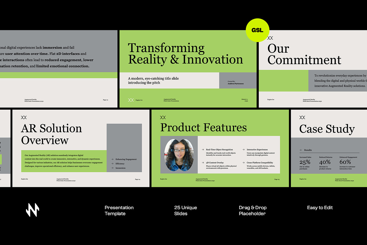 Augmented Reality Pitch Deck GSL, a Presentation Template by Neermana (Photo 1 of 4)