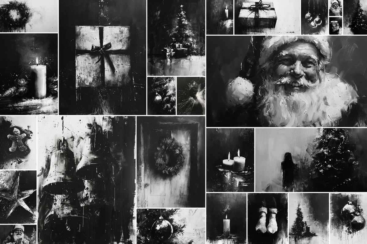 Dark Christmas - 141 images, a Seasonal Illustration by Handmadefont (Photo 11 of 19)