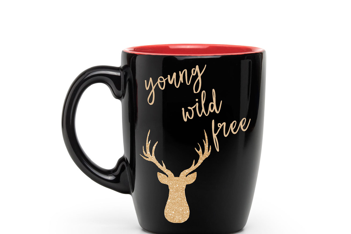 Deer Head Clipart - gold glitter, a Graphic by ConfettiBears (Photo 3 of 5)