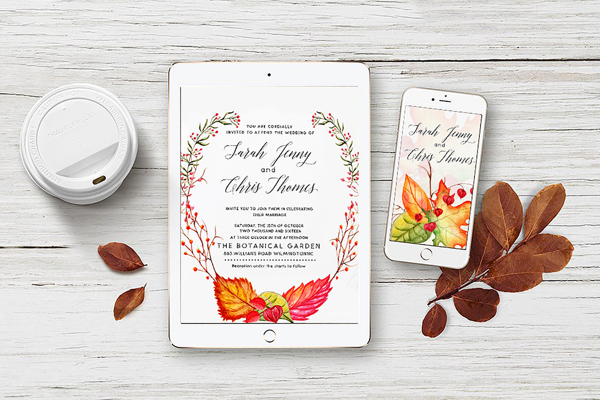Fall in Love - Watercolor clipart, a Decorative Illustration by Astarte_design (Photo 5 of 12)