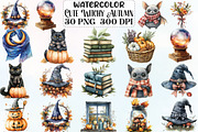 Watercolor Cute Witchy Autumn PNG, an Illustration by CraftArtStudio (Thumbnail 1 of 6)