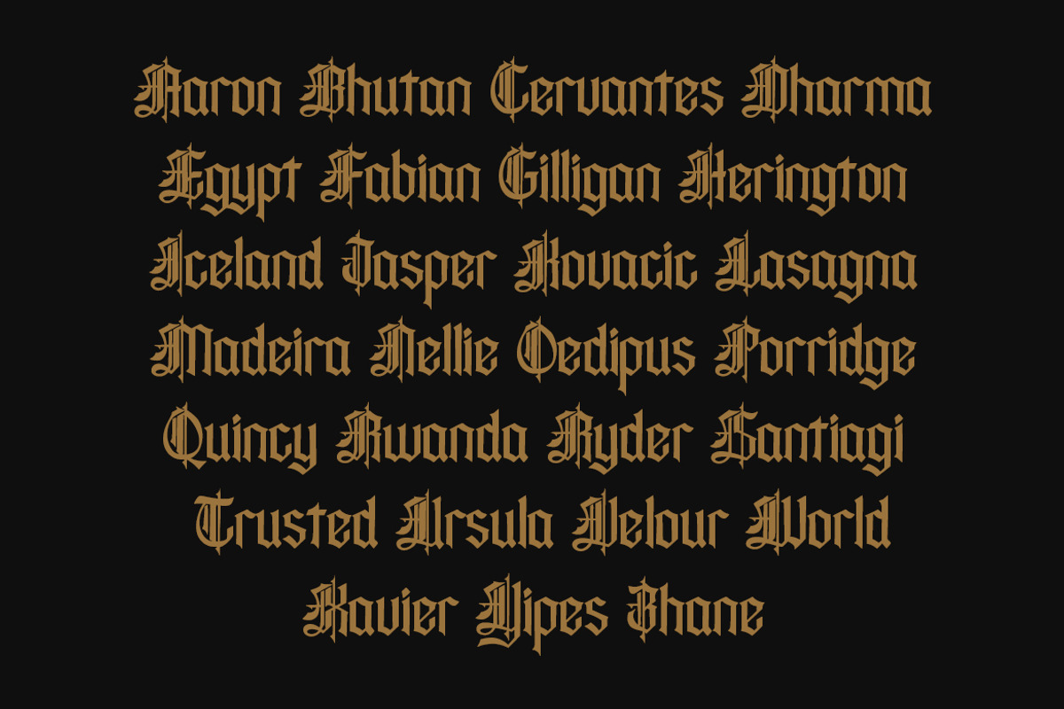 Rettvik - Blackletter Typeface, a Blackletter Font by Arendxstudio (Photo 4 of 9)