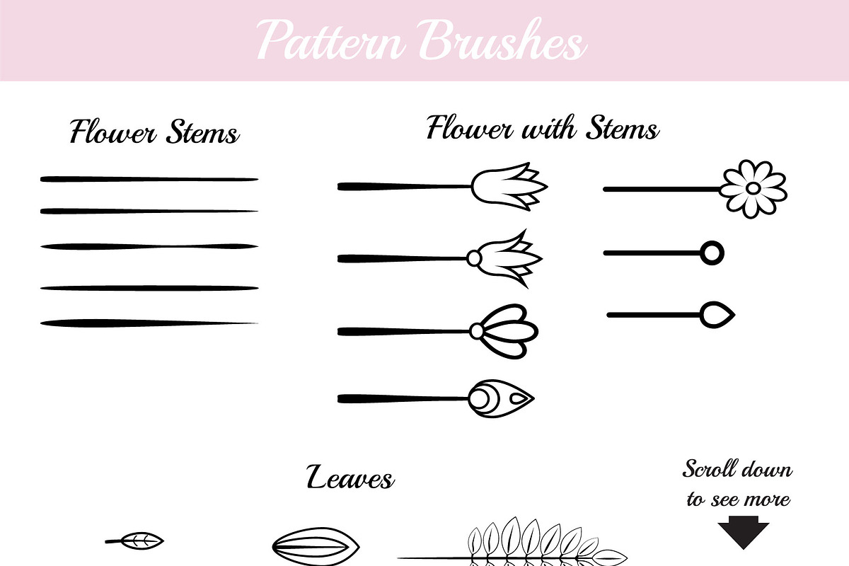 110 Floral Brushes for Illustrator preview 3