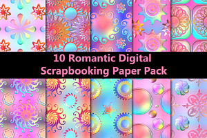 Set of 10 Romantic Backgrounds, a Print Template by Kseniya-Omega