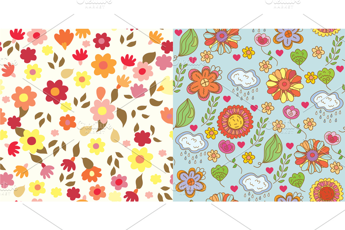 Floral seamless summer set preview 2