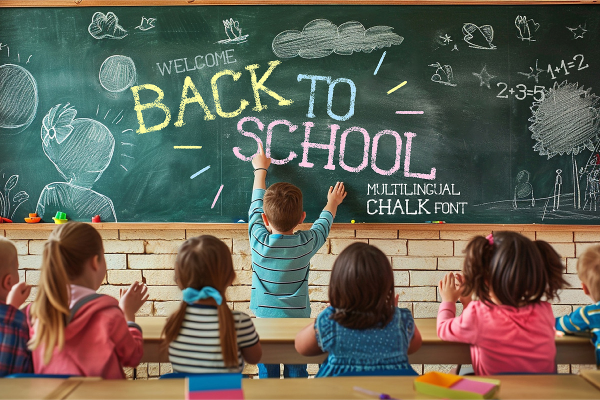 Multilingual Chalk font, a Slab Serif Font by Ekaterina Glazkova (Photo 1 of 5)