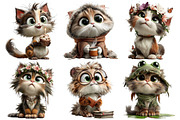 Cute Cat Clipat Bundle, an Icon by Pixels.Craft (Thumbnail 5 of 6)