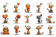 Whimsical Valentine Cat Clipart, an Illustration by Libby Wishes (Thumbnail 3 of 7)