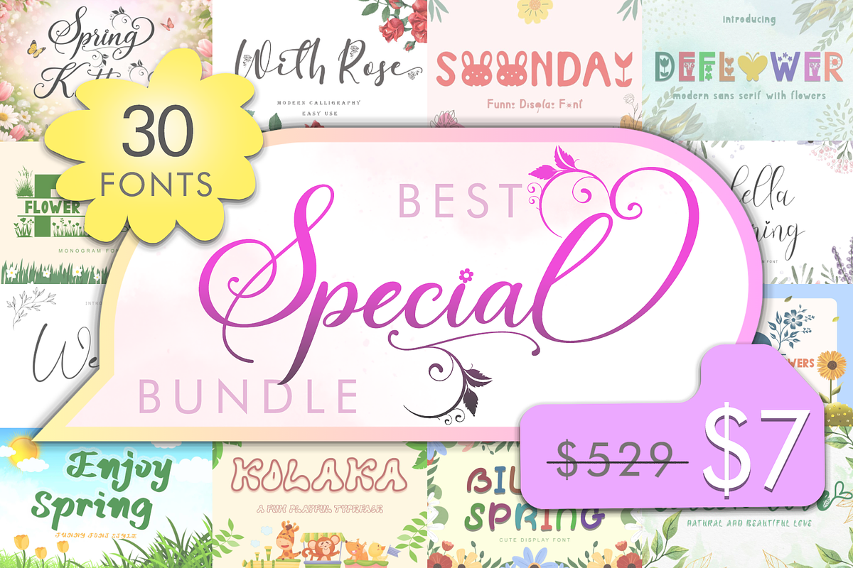 Special Best Bundle, a Handwritten Font by Yoga Letter (Photo 1 of 4)