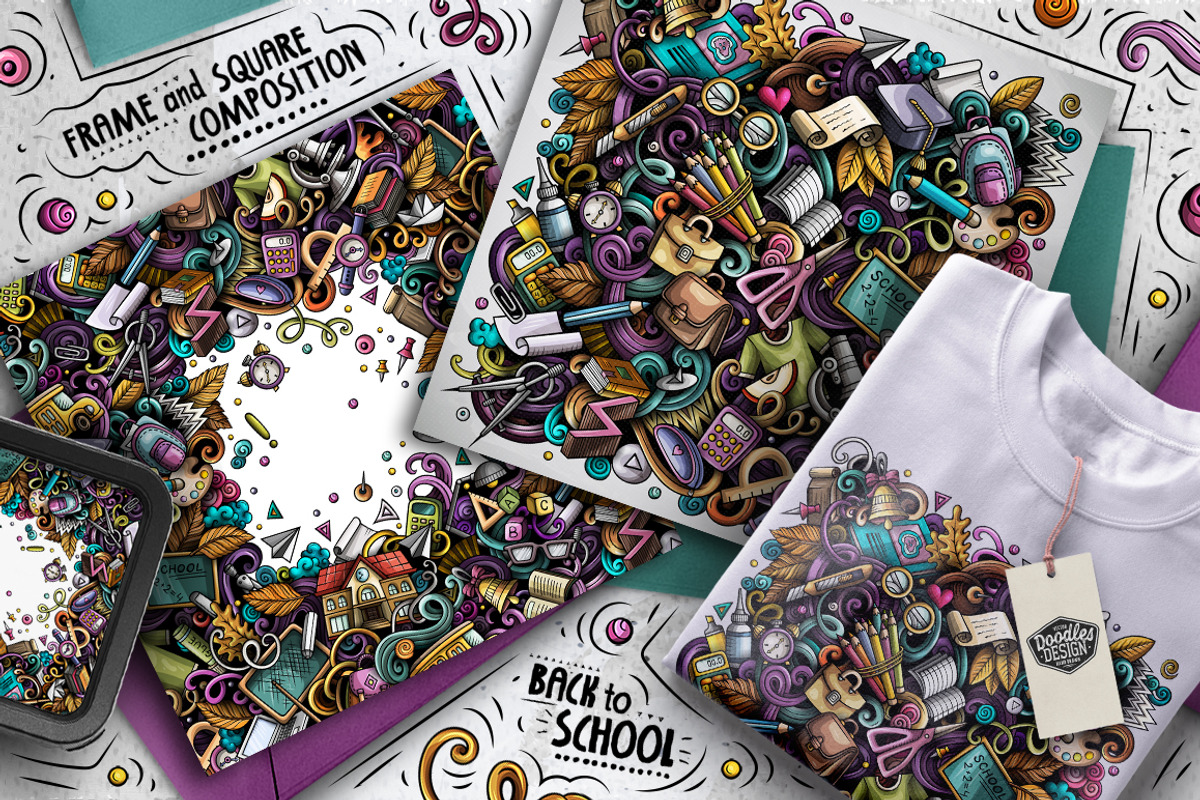 School Cartoon Doodle Big Pack, a Decorative Illustration by BALABOLKA (Photo 8 of 13)