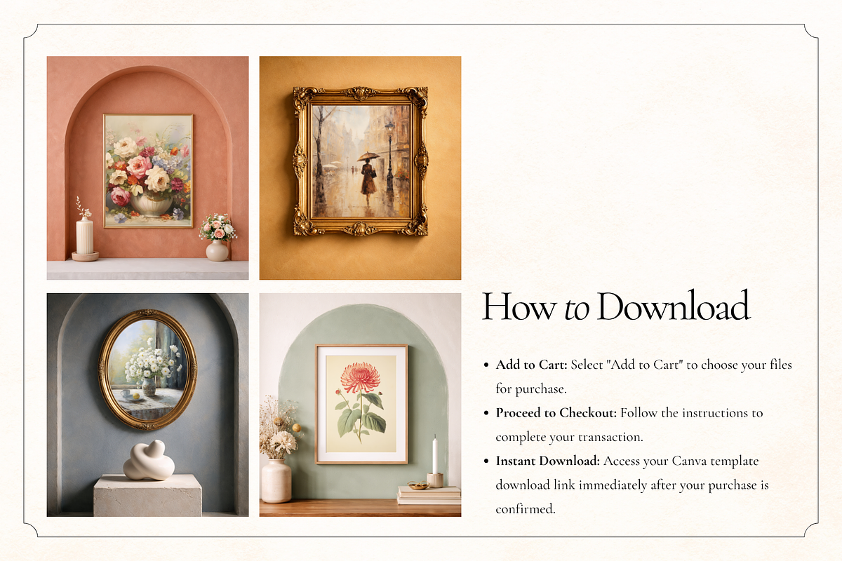 50 Vintage Frame Mockups for Canva, a Household Mockup by Matisse Studio (Photo 10 of 10)