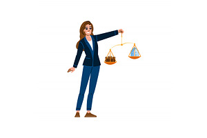 Businesswoman weighing work and home, a Person Illustration by pikepicture