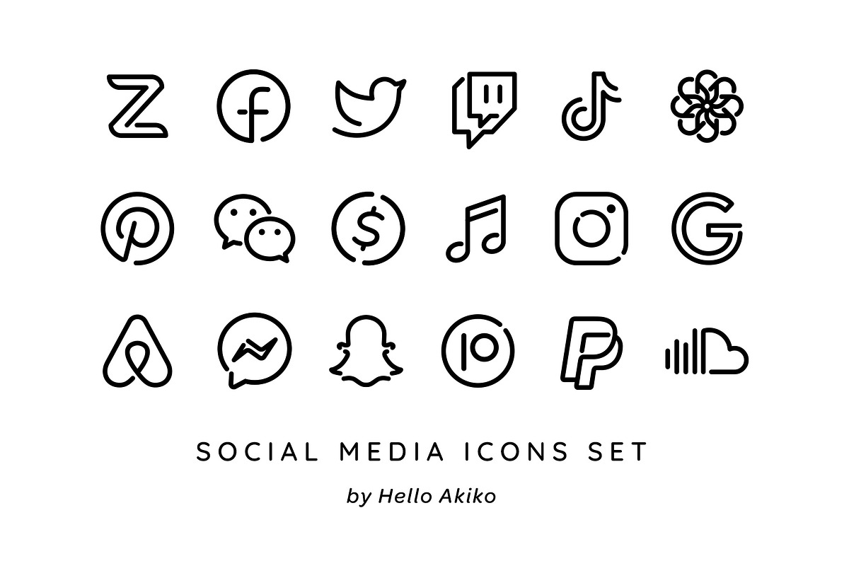 100 Minimalist App Icons / Black, an Icon by Hello Akiko (Photo 1 of 5)