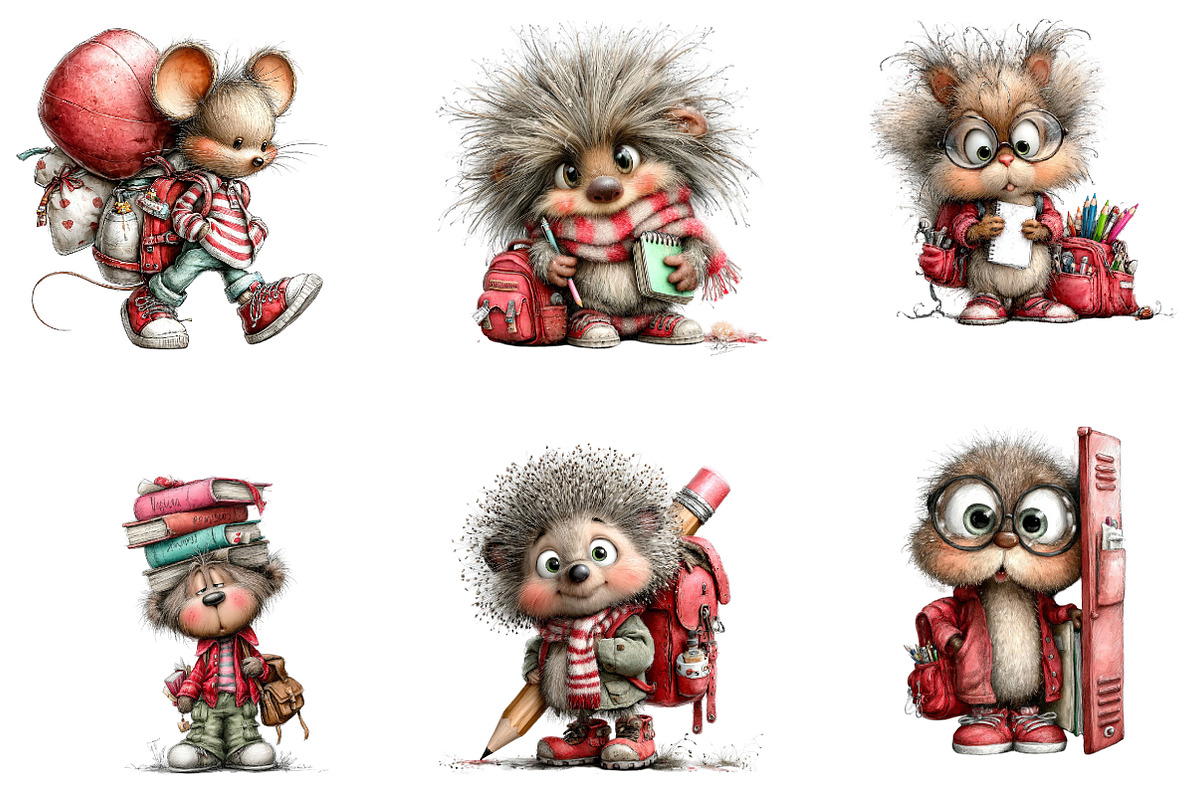 Back To School Animals Watercolor, a Seasonal Illustration by CreationArt (Photo 5 of 5)