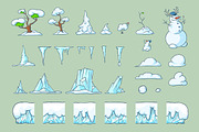 Winter Tile set for Platform Game, an Object Graphic by Andrew Bzh. (Thumbnail 2 of 5)