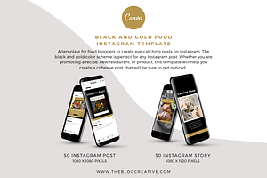 Black And Gold Food Instagram Canva