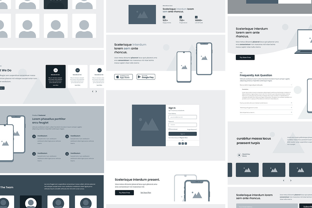 Bluprin – AdobeXD Web Wireframe Kit, a Wireframe Template by UX Dummy (Photo 5 of 5)