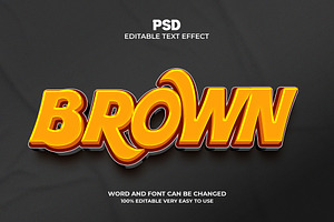 Brown 3d Editable Text Effect