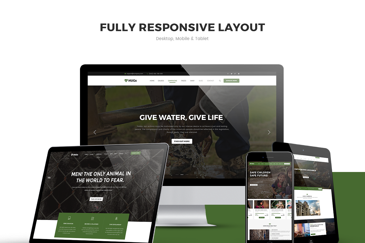 Hugs Charity/Nonprofit Template PSD, a Websites & App Template by No.13 (Photo 3 of 6)