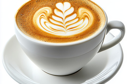 Realistic cappuccino coffee with lat, a Food & Drink Photo by Pixeness