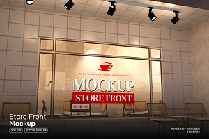 Store Front Mockup, an Advertising Mockup by Permadi Creative