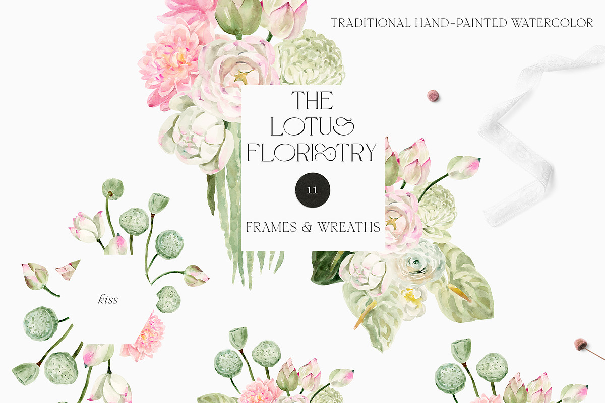 LOTUS Real Watercolor Flowers, a Decorative Illustration by Lana Elanor (Photo 6 of 10)