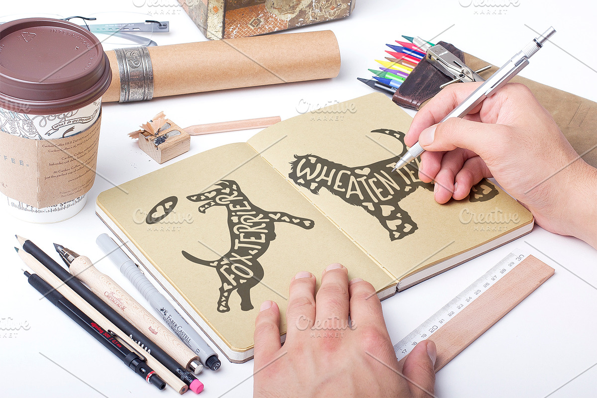 Terrier dogs Silhouettes, an Animal Illustration by pet design shop (Photo 12 of 13)