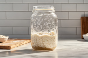 Sourdough Starter in a Mason Jar, a Food & Drink Photo by Virgo Studio