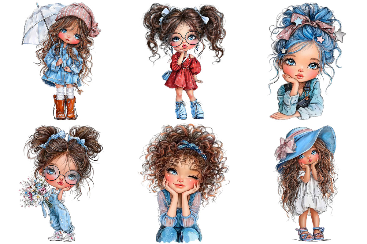 Quirky Cute Little Girl Clipart, an Illustration by Craft Nest (Photo 9 of 10)