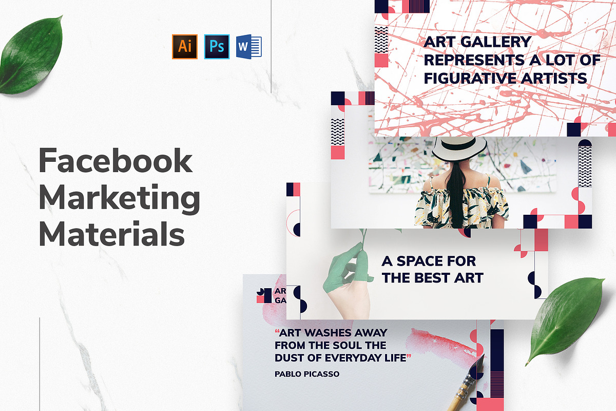 Art Gallery Facebook Materials, a Social Media Template by TemplatesNow! (Photo 1 of 7)