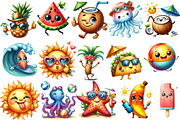 Watercolor Summer Funny Character Cl, an Illustration by Sublimation Artist (Thumbnail 2 of 6)