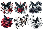 Black Butterfly Watercolor Clipart, an Illustration by Designworld (Thumbnail 4 of 6)
