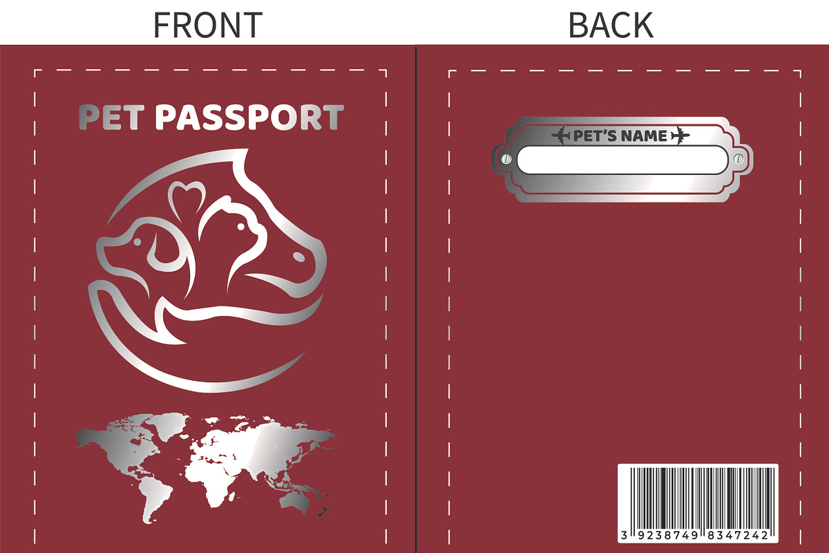 Stylish Editable Pet Passport Design, a Print Template by Illustrations By Azmira (Photo 2 of 7)
