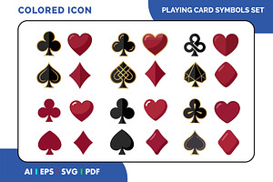 Colorful Playing Card Symbol Set, a Duotone Icon by Fontmine Studio