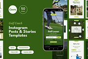 Golf Coach Instagram Canva Templates, a Social Media Template by Mirely Creative Co (Thumbnail 1 of 6)