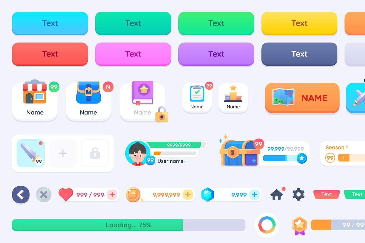 GUI Pro - Simple Casual, an UI Kit Template by LAYERLAB (Photo 10 of 108)