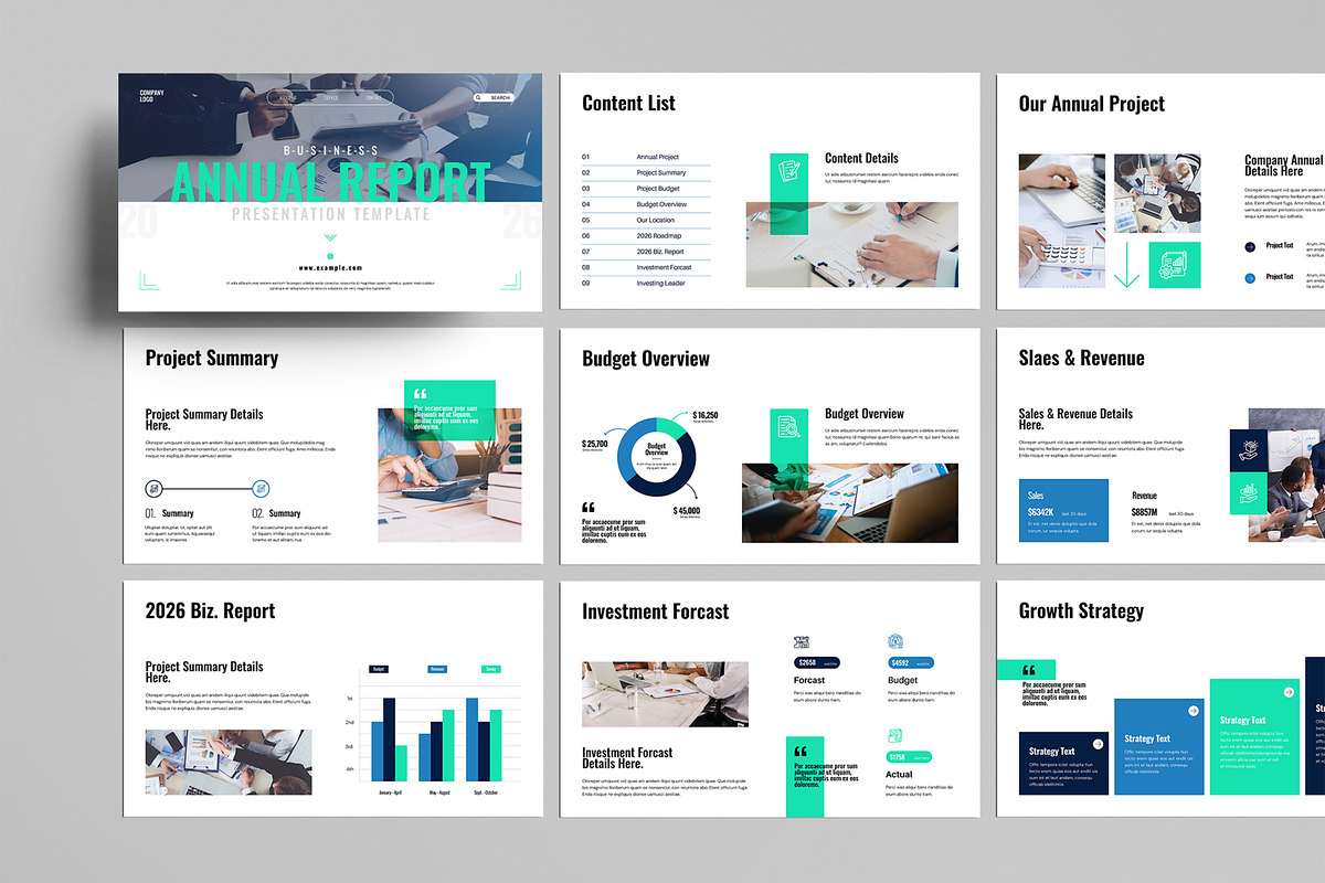 Annual Report Presentation Template, a Presentation Template by MightyDesign (Photo 1 of 8)